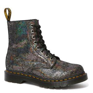 Dr. Martens 1460 Pascal Gunmetal Iridescent Crackle Leather Boots Women's Size 9